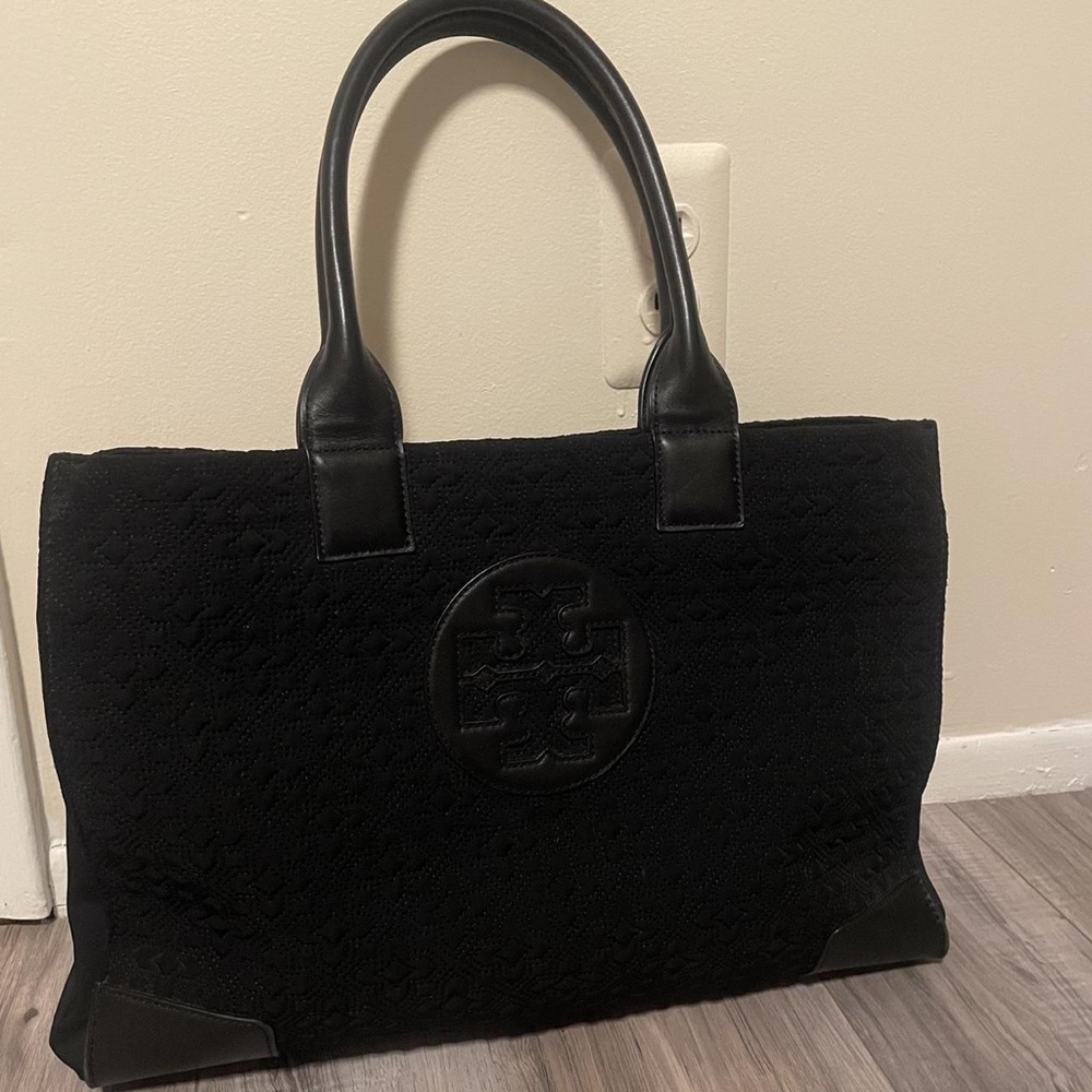 Tory Burch Black Textured Tote
